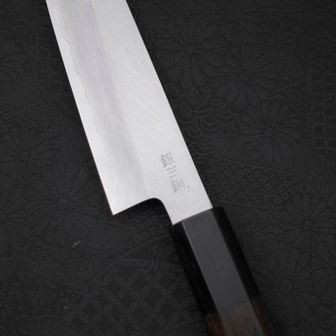 Koyanagi Silver Steel #3, Kasumi Chokin "Sakura" Büffelhorn und Ebenholz Griff, 140mm-[Musashi]-[Japan-Küchenmesser]