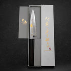 Koyanagi White Steel #2 Kasumi Chokin Glückswolke Büffelhorn und Ebenholz Griff 135mm-[Musashi]-[Japan-Küchenmesser]