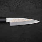 Koyanagi White Steel #2 Kasumi Chokin Nami Buffalo Ebony Handle 110mm-[Musashi]-[Japanese-Kitchen-Knives]