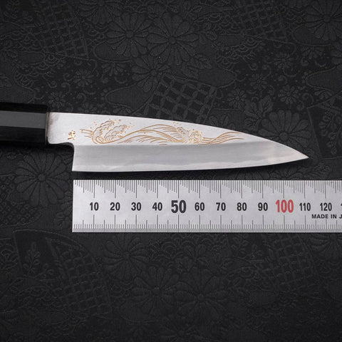 Koyanagi White Steel #2 Kasumi Chokin Nami Buffalo Ebony Handle 110mm-[Musashi]-[Japanese-Kitchen-Knives]