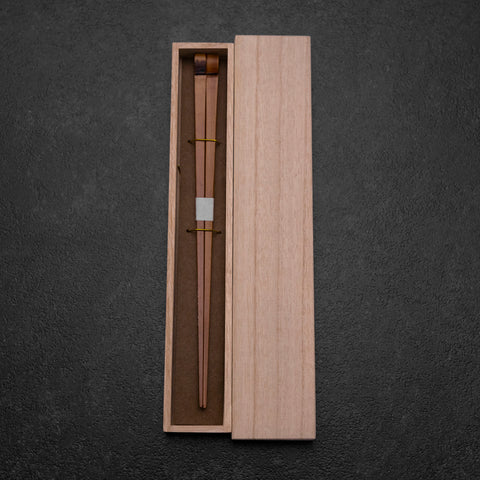 Kagoshima Bambus Braune Essstäbchen 230mm mit Paulownia-Holzbox