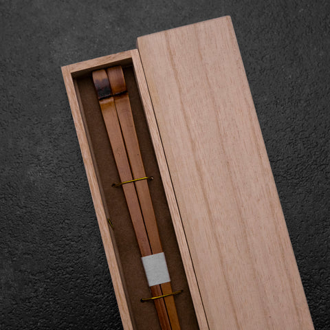 Kagoshima Bambus Braune Essstäbchen 230mm mit Paulownia-Holzbox