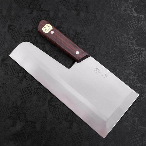 Menkiri (Noodle Knife) Molybdenum Polished Walnut Handle 300mm-[Musashi]-[Japanese-Kitchen-Knives]