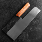 Menkiri (Nudelmesser) Blue Steel #2 Kurouchi Brauner Westlicher Griff 330mm-[Musashi]-[Japan-Küchenmesser]