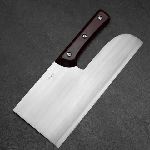 Menkiri (Nudelmesser) Blue Steel #2 Poliert Roter Urushi Griff 300mm-[Musashi]-[Japan-Küchenmesser]