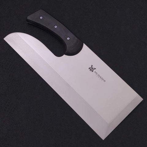 Menkiri (Nudelmesser) Molybdän Poliert Schwarzer Kirschholz Griff 330mm-[Musashi]-[Japan-Küchenmesser]