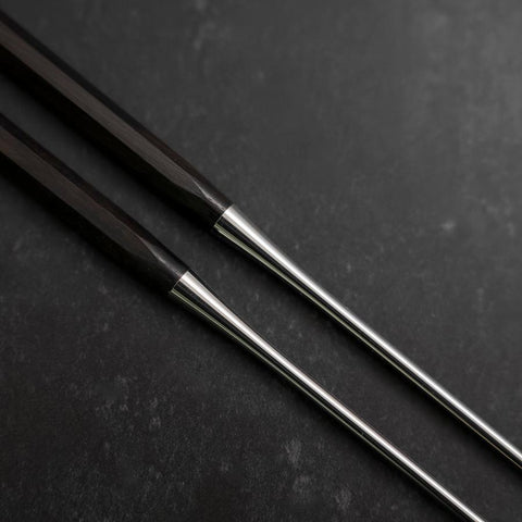 Moribashi Essstäbchen Honyaki Edelstahl Schwarzer Ishime Griff 150mm-[Musashi]-[Japan-Küchenmesser]