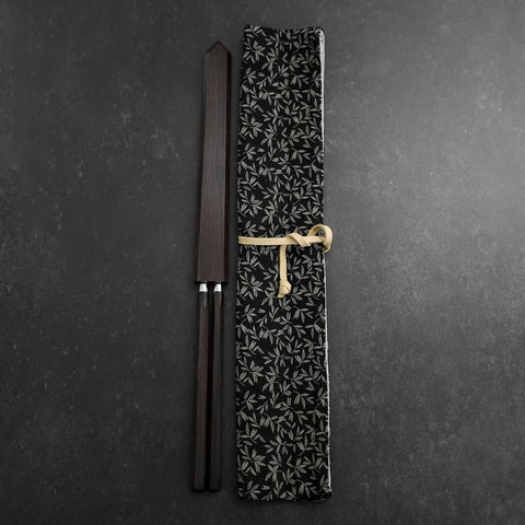 Moribashi Essstäbchen Honyaki Edelstahl Schwarzer Ishime Griff 150mm-[Musashi]-[Japan-Küchenmesser]