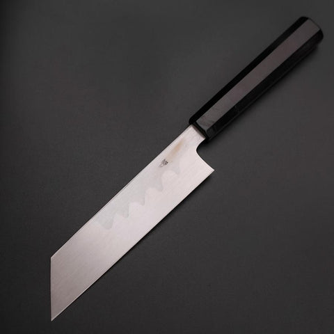 Mukimono Blue Steel #2 Kasumi Büffelhorn und Ebenholz Griff 170mm-[Musashi]-[Japan-Küchenmesser]