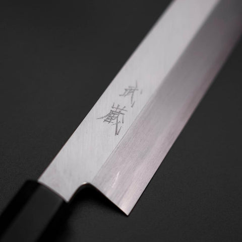 Mukimono Blue Steel #2 Kasumi Büffelhorn und Ebenholz Griff 170mm-[Musashi]-[Japan-Küchenmesser]
