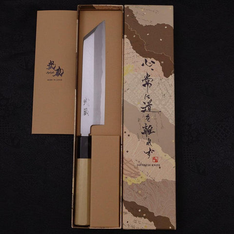 Mukimono White Steel #2 Kasumi Büffelhorn und Magnolienholz Griff 180mm-[Musashi]-[Japan-Küchenmesser]