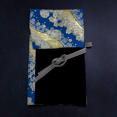 Musashi Japanese Style Kitchen Knife Roll Blue-Golden Sakura River 1 Pockets Handmade-[Musashi]-[Japan-Küchenmesser]