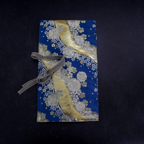 Musashi Japanese Style Kitchen Knife Roll Blue-Golden Sakura River 1 Pockets Handmade-[Musashi]-[Japan-Küchenmesser]