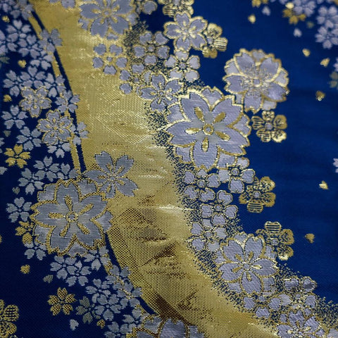 Musashi Japanese Style Kitchen Knife Roll Blue-Golden Sakura River 1 Pockets Handmade-[Musashi]-[Japan-Küchenmesser]