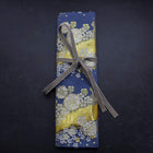Musashi Japanese Style Kitchen Knife Roll Blue-Golden Sakura River 4 Pockets Handmade-[Musashi]-[Japan-Küchenmesser]