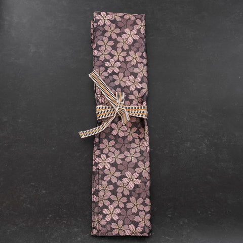 Musashi Japanese Style Kitchen Knife Roll Purple Sakura 1 Pocket Handmade-[Musashi]-[Japanese-Kitchen-Knives]