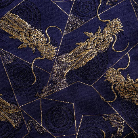 Musashi Japanische Küchenmesser Rolle Blau-Goldener Drache 1 Tasche Handgefertigt-[Musashi]-[Japan-Küchenmesser]