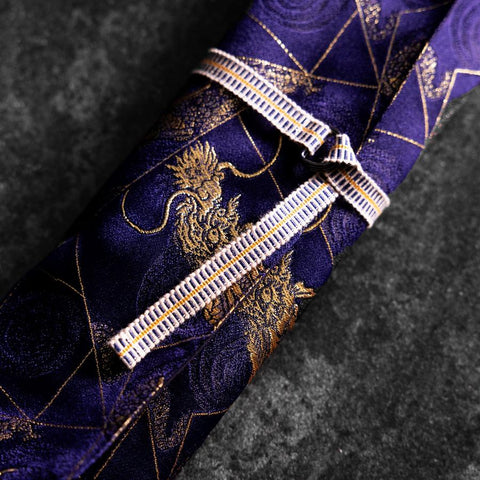 Musashi Japanische Küchenmesser Rolle Blau-Goldener Drache 2 Taschen Handgefertigt-[Musashi]-[Japan-Küchenmesser]