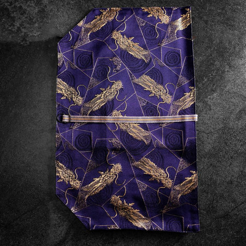 Musashi Japanische Küchenmesser Rolle Blau-Goldener Drache 2 Taschen Handgefertigt-[Musashi]-[Japan-Küchenmesser]