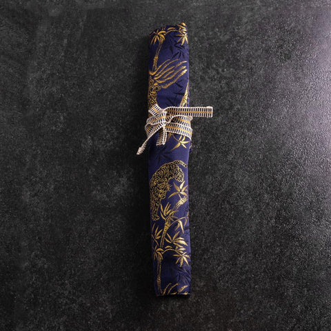 Musashi Japanische Küchenmesser Rolle Blau-Goldener Tiger 1 Tasche Handgefertigt-[Musashi]-[Japan-Küchenmesser]