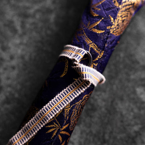 Musashi Japanische Küchenmesser Rolle Blau Goldener Tiger 2 Taschen Handgefertigt-[Musashi]-[Japan-Küchenmesser]