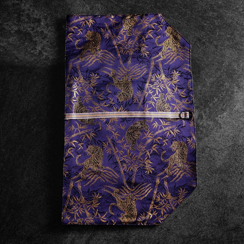 Musashi Japanische Küchenmesser Rolle Blau Goldener Tiger 2 Taschen Handgefertigt-[Musashi]-[Japan-Küchenmesser]