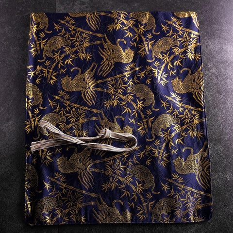 Musashi Japanische Küchenmesser Rolle Blau-Goldener Tiger 4 Taschen Handgefertigt-[Musashi]-[Japan-Küchenmesser]