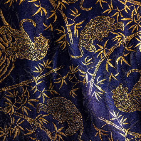 Musashi Japanische Küchenmesser Rolle Blau-Goldener Tiger 4 Taschen Handgefertigt-[Musashi]-[Japan-Küchenmesser]