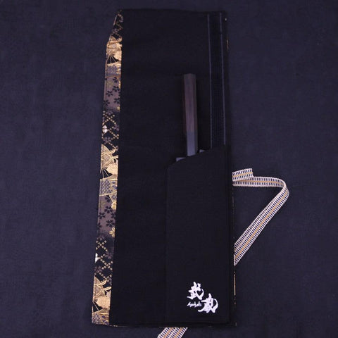 Musashi Japanische Küchenmesser-Rolle Gold Sakura & Fächer, 1 Taschen, Handgemacht-[Musashi]-[Japan-Küchenmesser]