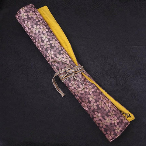 Musashi Japanische Küchenmesser Rolle Lila Sakura, 4 Taschen, Handgefertigt-[Musashi]-[Japan-Küchenmesser]