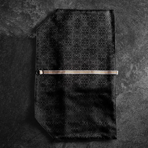 Musashi Japanische Küchenmesser Rolle Schwarze Blumen 2 Taschen Handgefertigt-[Musashi]-[Japan-Küchenmesser]