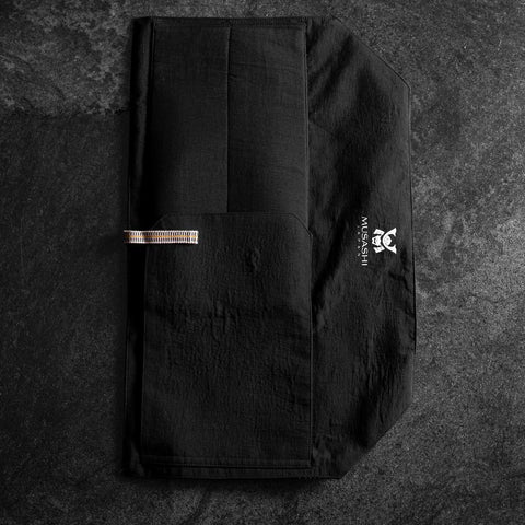 Musashi Japanische Küchenmesser Rolle Schwarze Blumen 2 Taschen Handgefertigt-[Musashi]-[Japan-Küchenmesser]