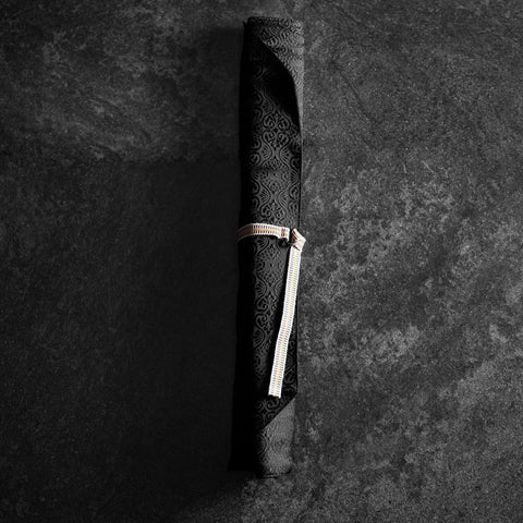 Musashi Japanische Küchenmesser Rolle Schwarze Blumen 2 Taschen Handgefertigt-[Musashi]-[Japan-Küchenmesser]