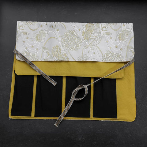 Musashi Japanische Küchenmesser Rolle White-Golden Phoenix 4 Taschen Handgefertigt-[Musashi]-[Japan-Küchenmesser]