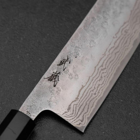 Nakiri 440C Nashiji Damast Büffelhorn und Bubinga Griff 165mm-[Musashi]-[Japan-Küchenmesser]