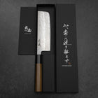 Nakiri 440C Nashiji Damast Büffelhorn und Bubinga Griff 165mm-[Musashi]-[Japan-Küchenmesser]