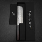 Nakiri 440C Nashiji Damast Lila Urushi Griff 165mm-[Musashi]-[Japan-Küchenmesser]