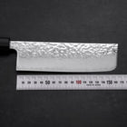 Nakiri AUS-10 Kagami Tsuchime Damast Büffelhorn und Magnolienholz Griff 165mm-[Musashi]-[Japan-Küchenmesser]