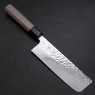 Nakiri AUS-10 Kagami Tsuchime Damast Büffelhorn und Magnolienholz Griff 165mm-[Musashi]-[Japan-Küchenmesser]