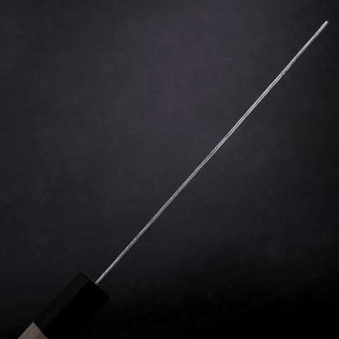 Nakiri AUS-10 Kagami Tsuchime Damast Büffelhorn und Magnolienholz Griff 165mm-[Musashi]-[Japan-Küchenmesser]