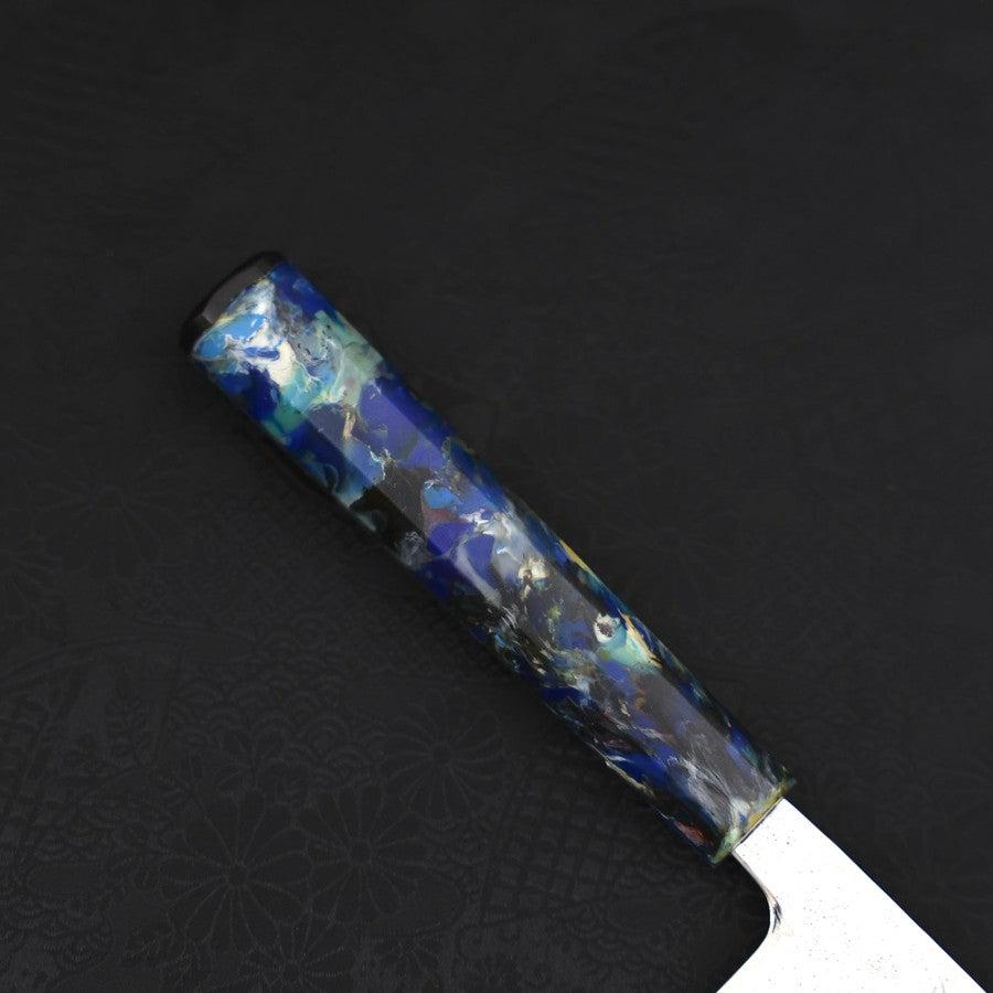 Nakiri AUS-10 Nashiji Damascus Ocean Fireworks Handle 165mm (6.5”)-[Musashi]-[Japanese-Kitchen-Knives]