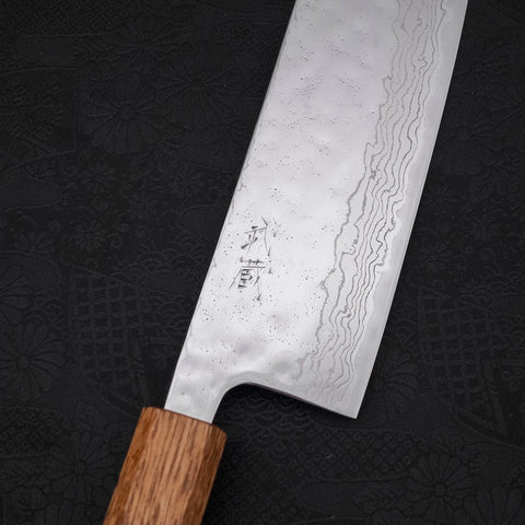 Nakiri AUS-10, Nashiji Damast Yaki Urushi Griff, 165mm-[Musashi]-[Japan-Küchenmesser]