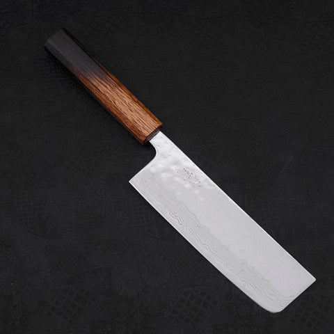 Nakiri AUS-10, Nashiji Damast Yaki Urushi Griff, 165mm-[Musashi]-[Japan-Küchenmesser]