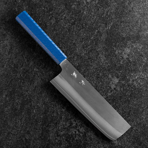 Nakiri AUS-10 Poliert Blauer Urushi Griff 170mm-[Musashi]-[Japan-Küchenmesser]