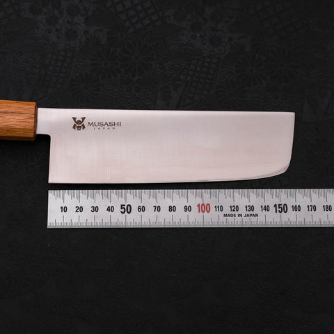 Nakiri AUS-10 Poliert Eichenholz Griff 165mm-[Musashi]-[Japan-Küchenmesser]