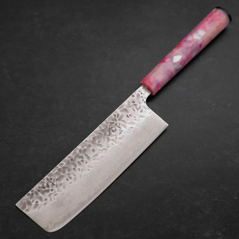 Nakiri AUS-10 Tsuchime Damascus Ocean Sakura Handle 165mm (6.5”)-[Musashi]-[Japan-Küchenmesser]