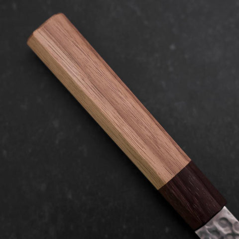 Nakiri AUS-10 Tsuchime Damascus Shitan Walnut Handle 165mm (6.5”)-[Musashi]-[Japan-Küchenmesser]