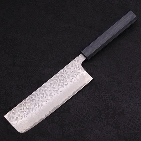 Nakiri AUS-10 Tsuchime Damast Dunkelblau Urushi Griff 165mm-[Musashi]-[Japan-Küchenmesser]