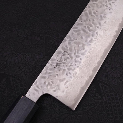 Nakiri AUS-10 Tsuchime Damast Dunkelblau Urushi Griff 165mm-[Musashi]-[Japan-Küchenmesser]