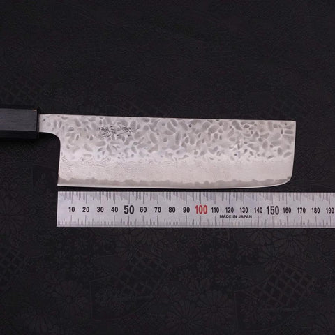 Nakiri AUS-10 Tsuchime Damast Dunkelblau Urushi Griff 165mm-[Musashi]-[Japan-Küchenmesser]